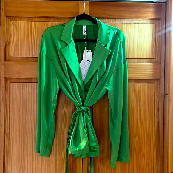 SOUVENIR. Bright Green Blazer. Size M. Runs Large! Made in Italy 🇮🇹 - Picture 5 of 16
